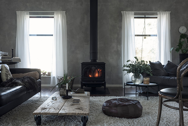 Vardagsrum med kalkfärg